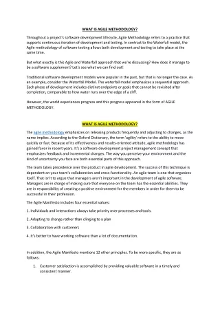 what is agile methodology