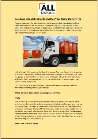 best junk disposal edmonton makes your home