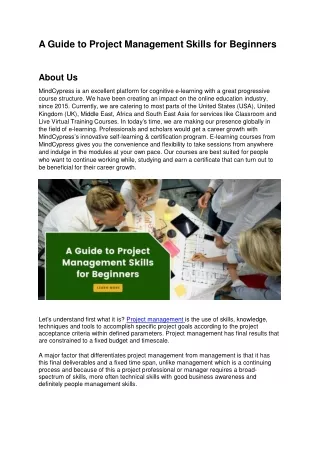 a guide to project management skills for beginners