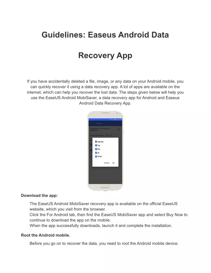 guidelines easeus android data