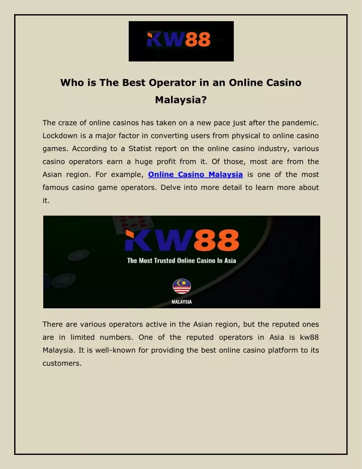 who is the best operator in an online casino
