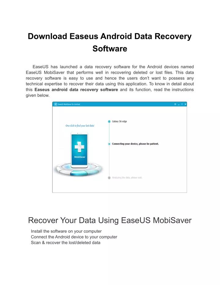 download easeus android data recovery software