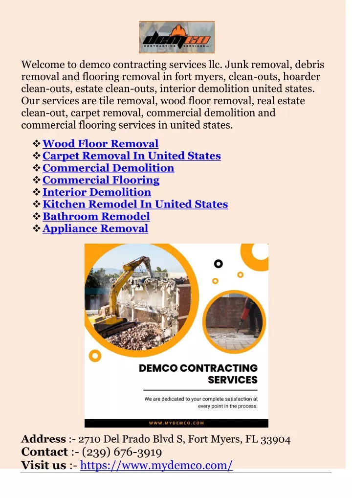 welcome to demco contracting services llc junk