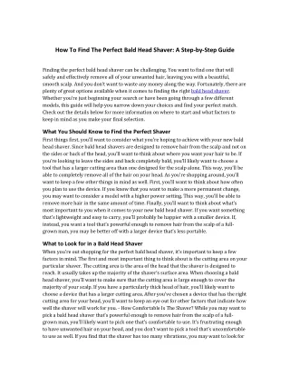 how to find the perfect bald head shaver a step
