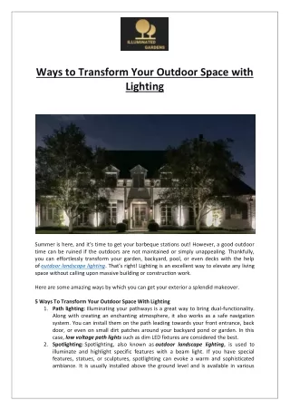 ways to transform your outdoor space with lighting