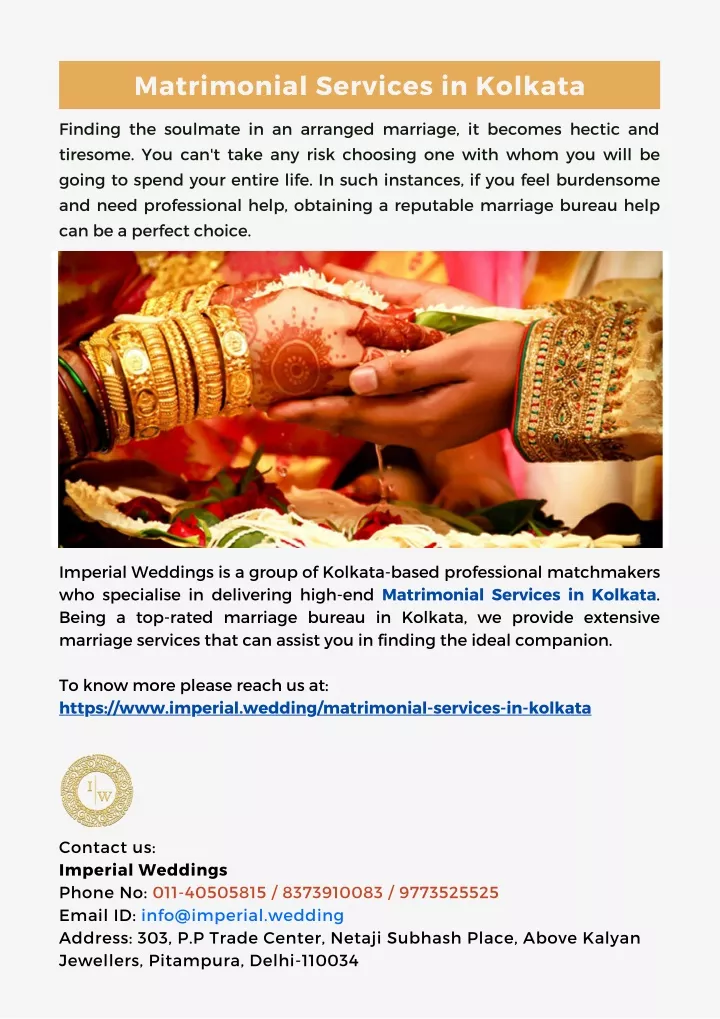 matrimonial services in kolkata