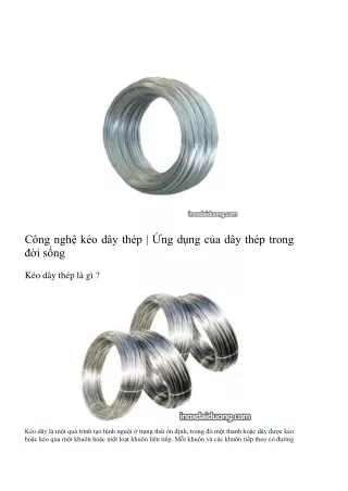 c ng ngh k o d y th p ng d ng c a d y th p trong
