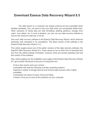 download easeus data recovery wizard 8 5