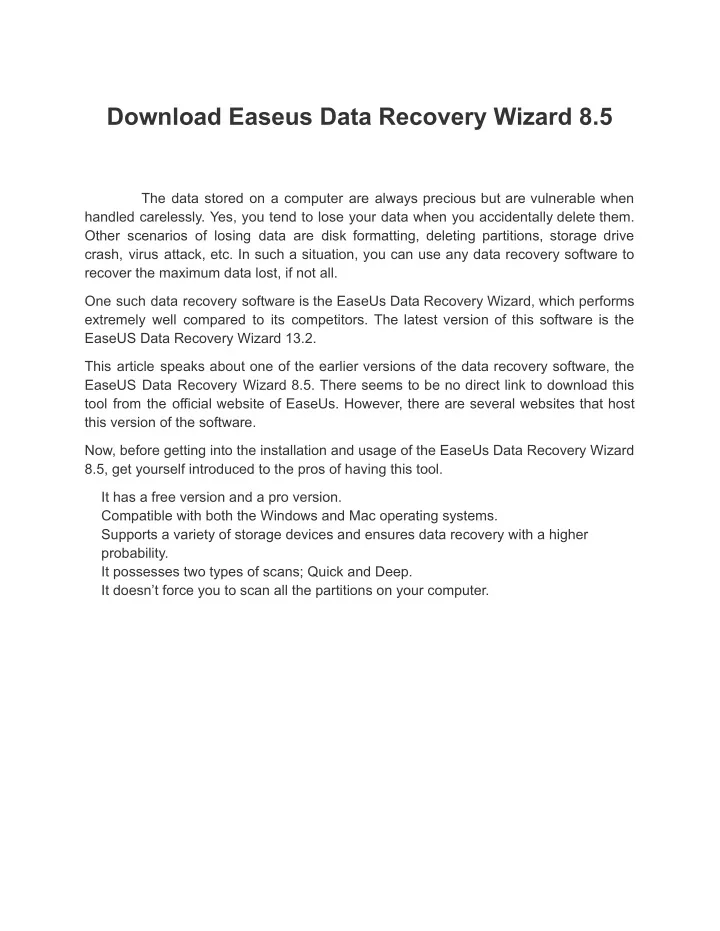 download easeus data recovery wizard 8 5