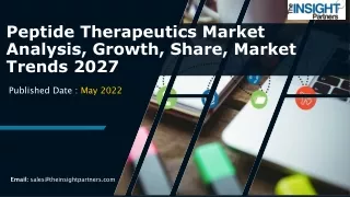 Peptide Therapeutics Market Overview, Business Opportunities future, growth 2027