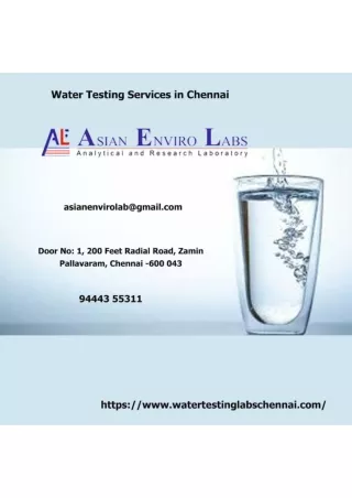 Water Testing Services in Chennai