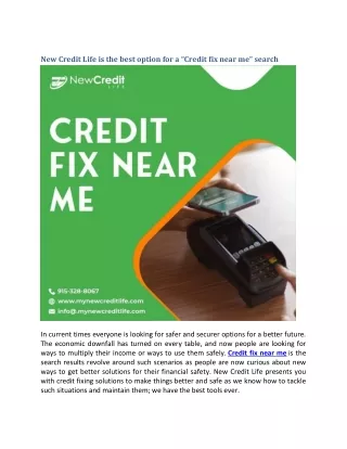 new credit life is the best option for a credit