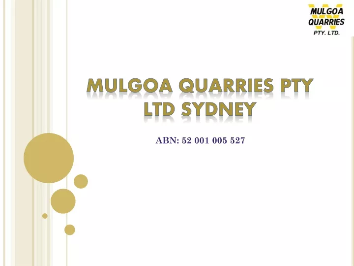 mulgoa quarries pty ltd sydney