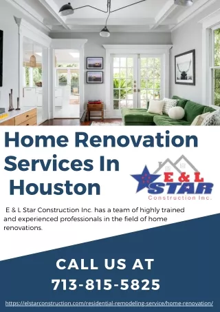 Home Renovation Services In Houston | E & L Star Construction
