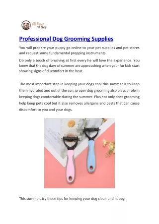 Professional Dog Grooming Supplies
