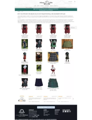 Buy Scottish or Irish Kilts in Traditional or Modern Styles