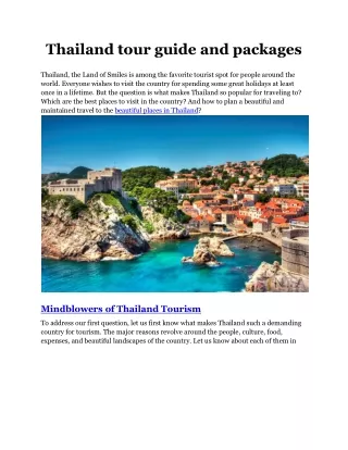 Thailand Travel Tour Guide and Packages