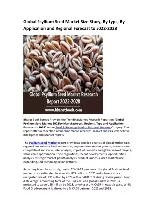 global psyllium seed market size study by type