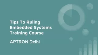 Tips To Ruling Embedded Systems Training Course