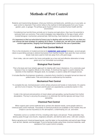 Methods of Pest Control (2)