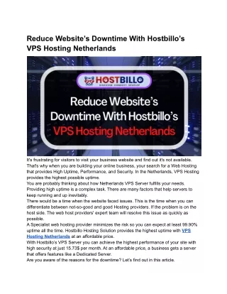 reduce website s downtime with hostbillo