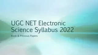 UGC NET Electronic Science Syllabus 2022 - Book & Previous Papers