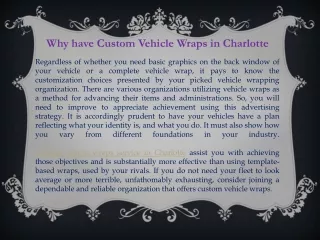 why have custom vehicle wraps in charlotte