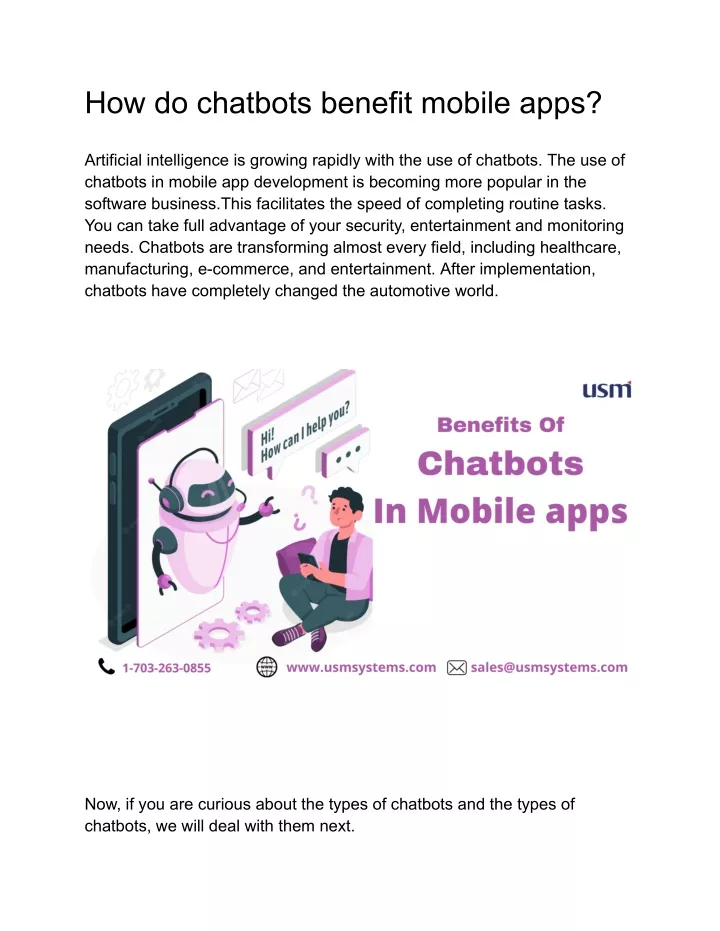 how do chatbots benefit mobile apps