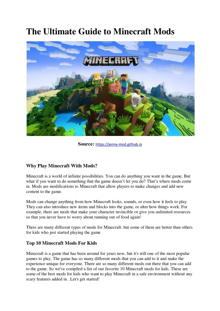 the ultimate guide to minecraft mods