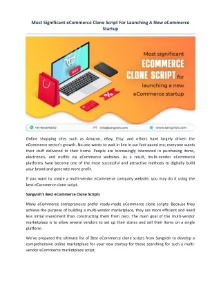 most significant ecommerce clone script