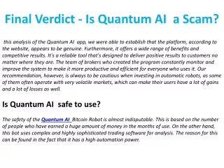 Final Verdict - Is Quantum AI  a Scam