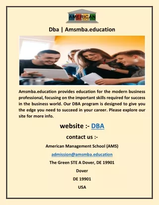 dba amsmba education