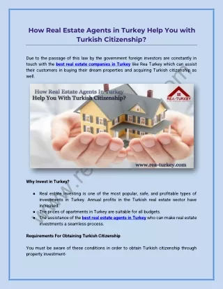How Real Estate Agents in Turkey Help You with Turkish Citizenship