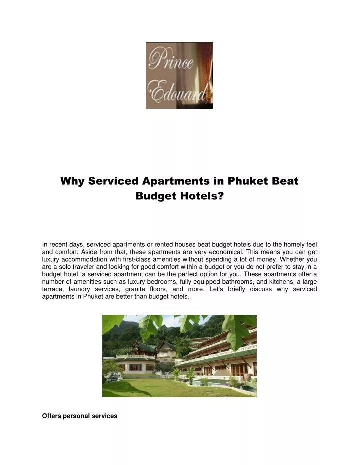 why serviced apartments in phuket beat budget