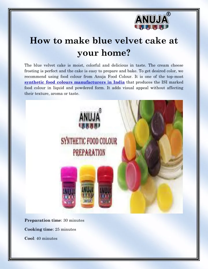 how to make blue velvet cake at your home