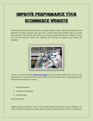 improve performance your improve performance your