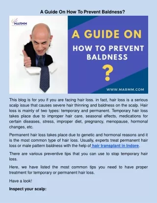 a guide on how to prevent baldness