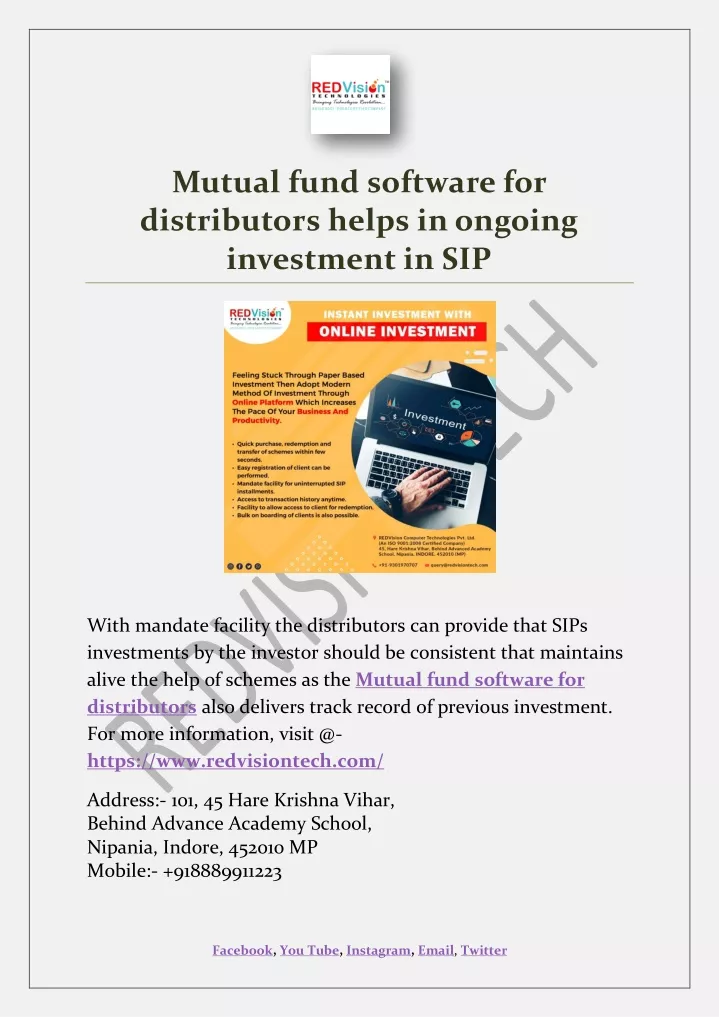 mutual fund software for distributors helps