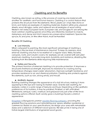 cladding and its benefits