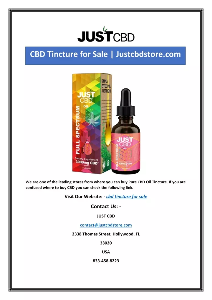 cbd tincture for sale justcbdstore com