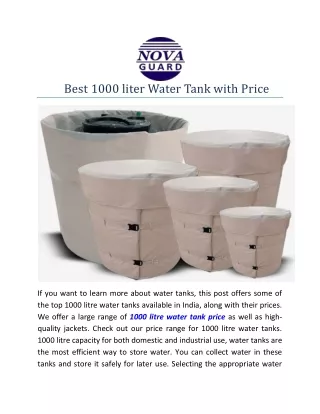 Best 1000 litre Water Tank With Price