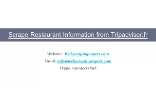 Scrape Restaurant Informations from Tripadvisor.fr