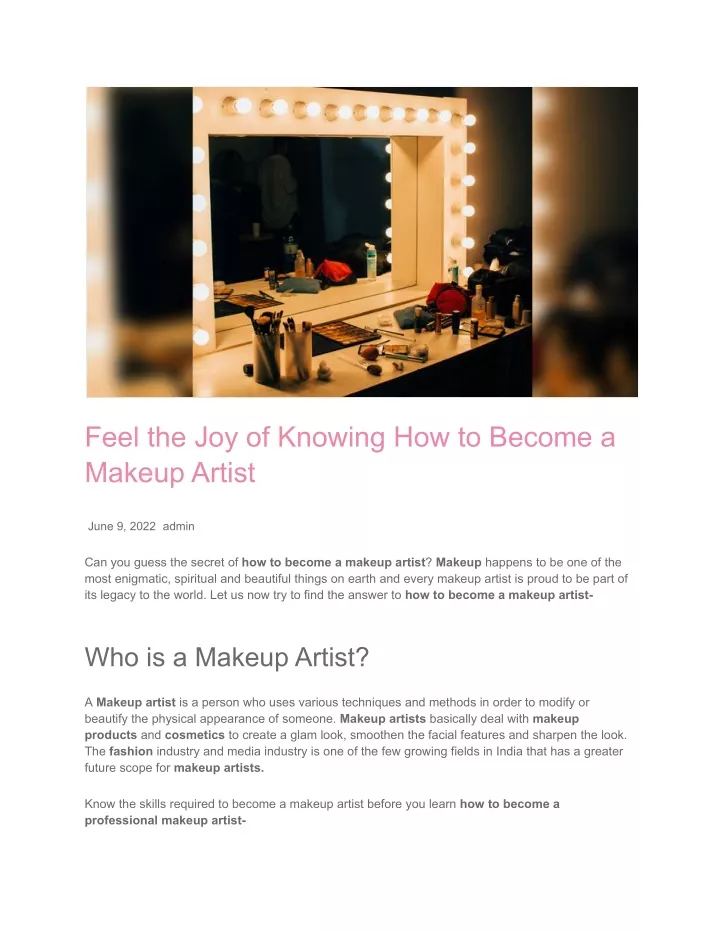 feel the joy of knowing how to become a makeup