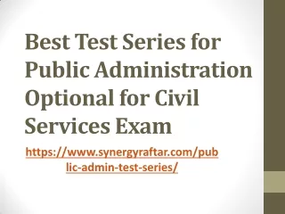 IAS Mains Public Administration Test Series