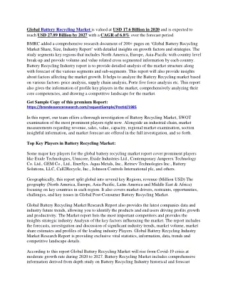 global battery recycling market is valued