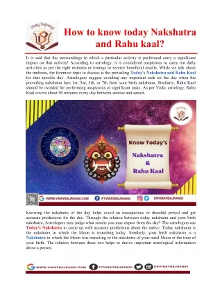 how to know today nakshatra and rahu kaal