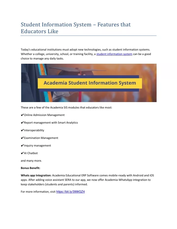 student information system features that