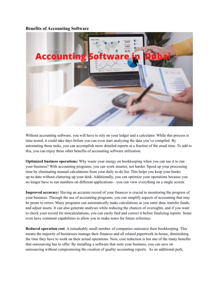 benefits of accounting software