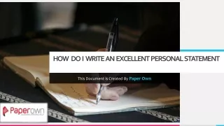 how do i write an excellent personal statement
