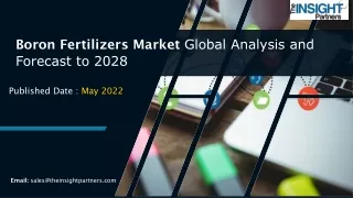 Boron Fertilizers Market to Develop New Growth up to 2028